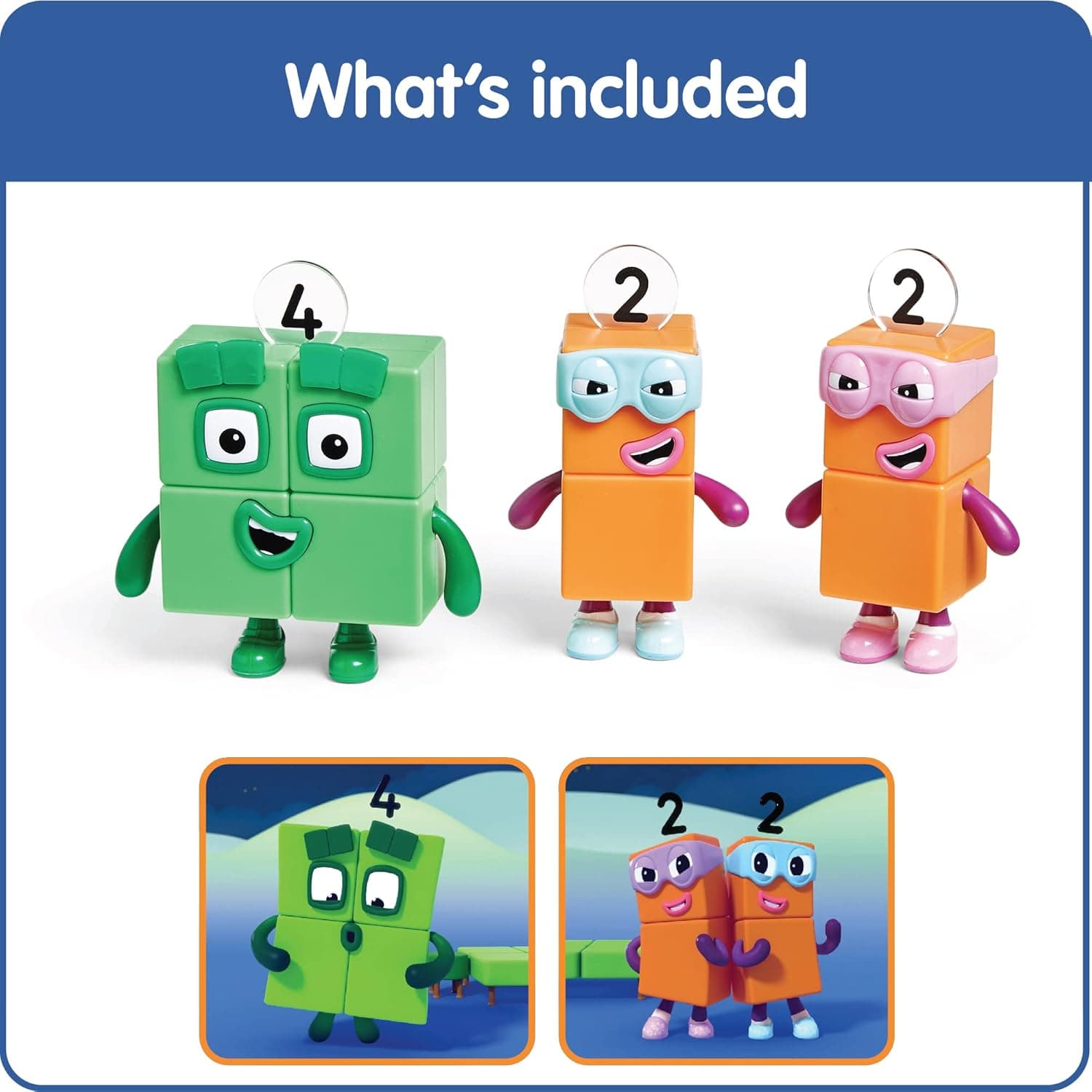 Numberblocks Set de Figuras de Acción, Four and The Terrible Twos miniatura 4
