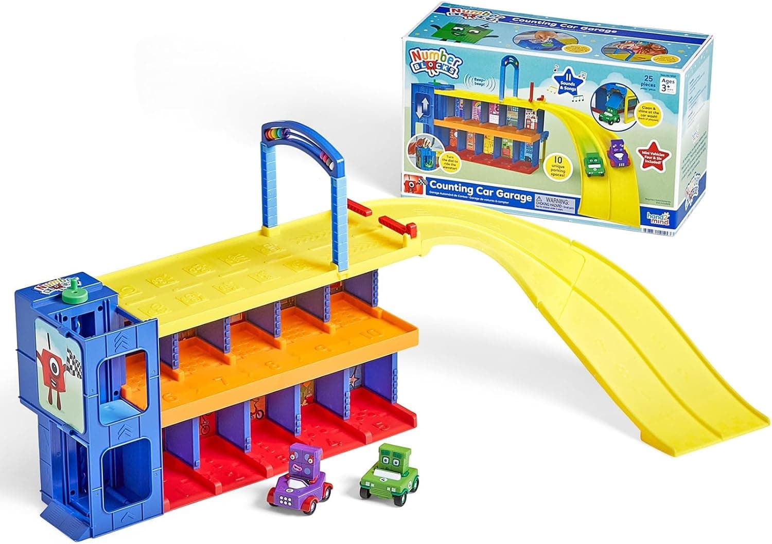 Numberblocks - garaje para autos, pista de autos de carreras