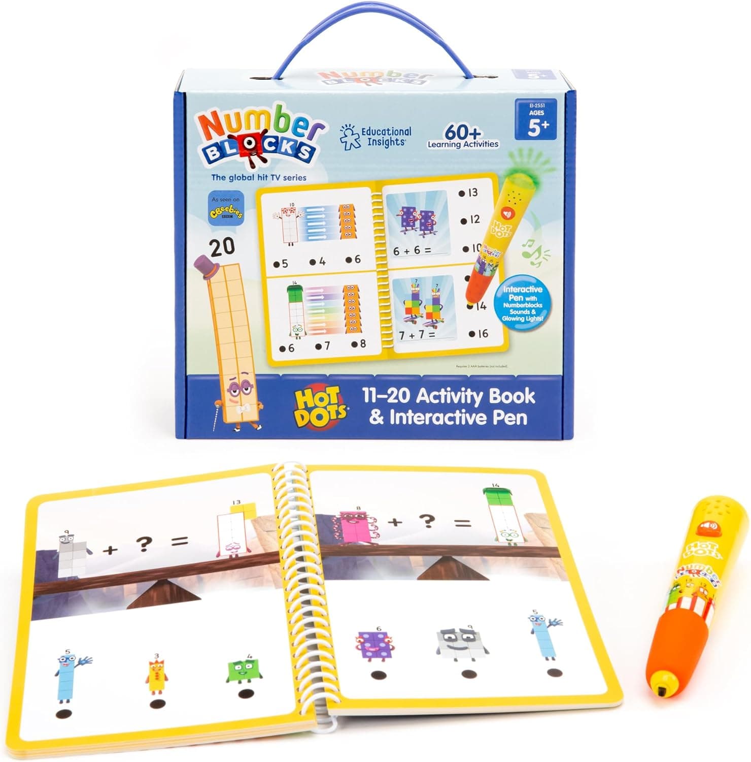 Numberblocks - Libro de trabajo números del 11 al 20 con bolígrafo interactivo