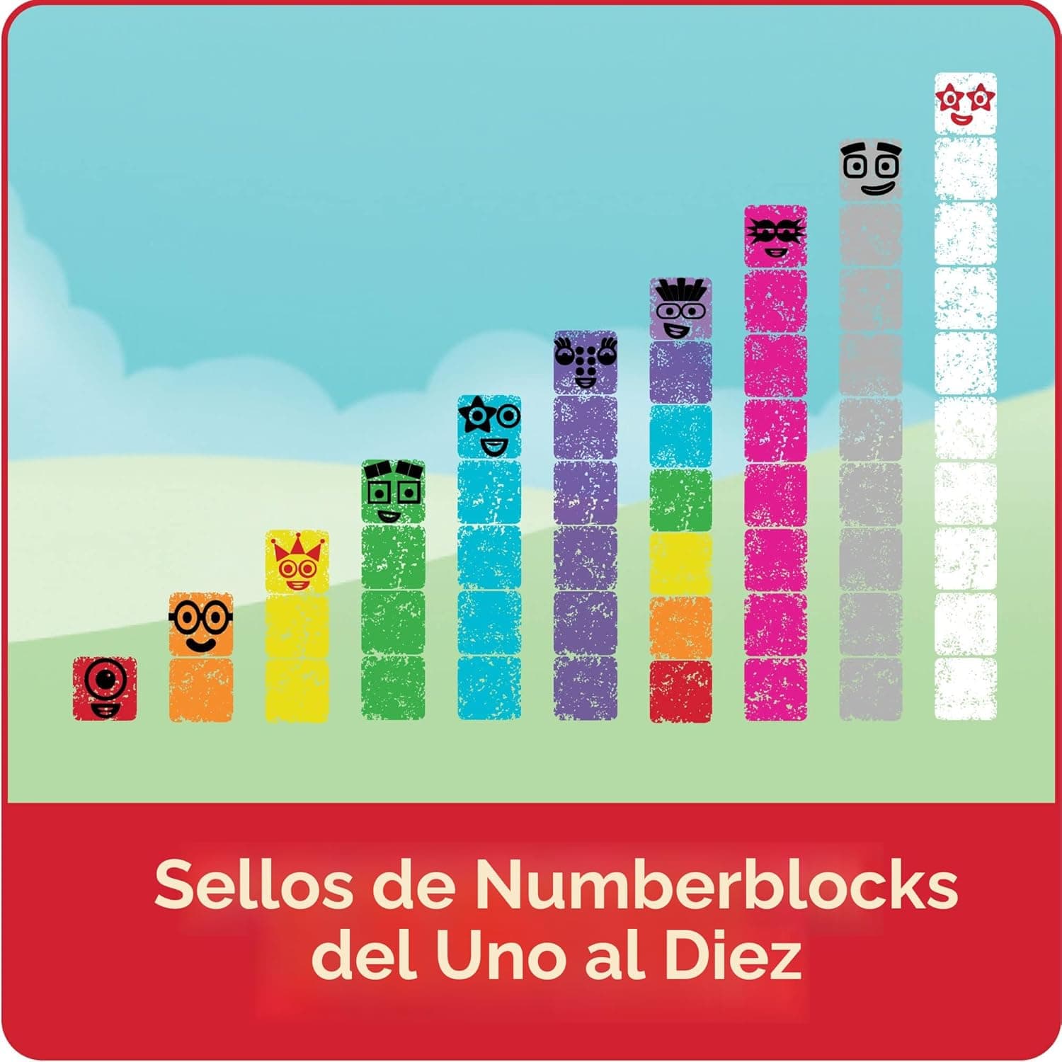 Numberblocks Stampoline Park Juego de Sellos, 20 Sellos, 12 Pastillas de Tinta Lavables, Juguetes Numéricos miniatura 4