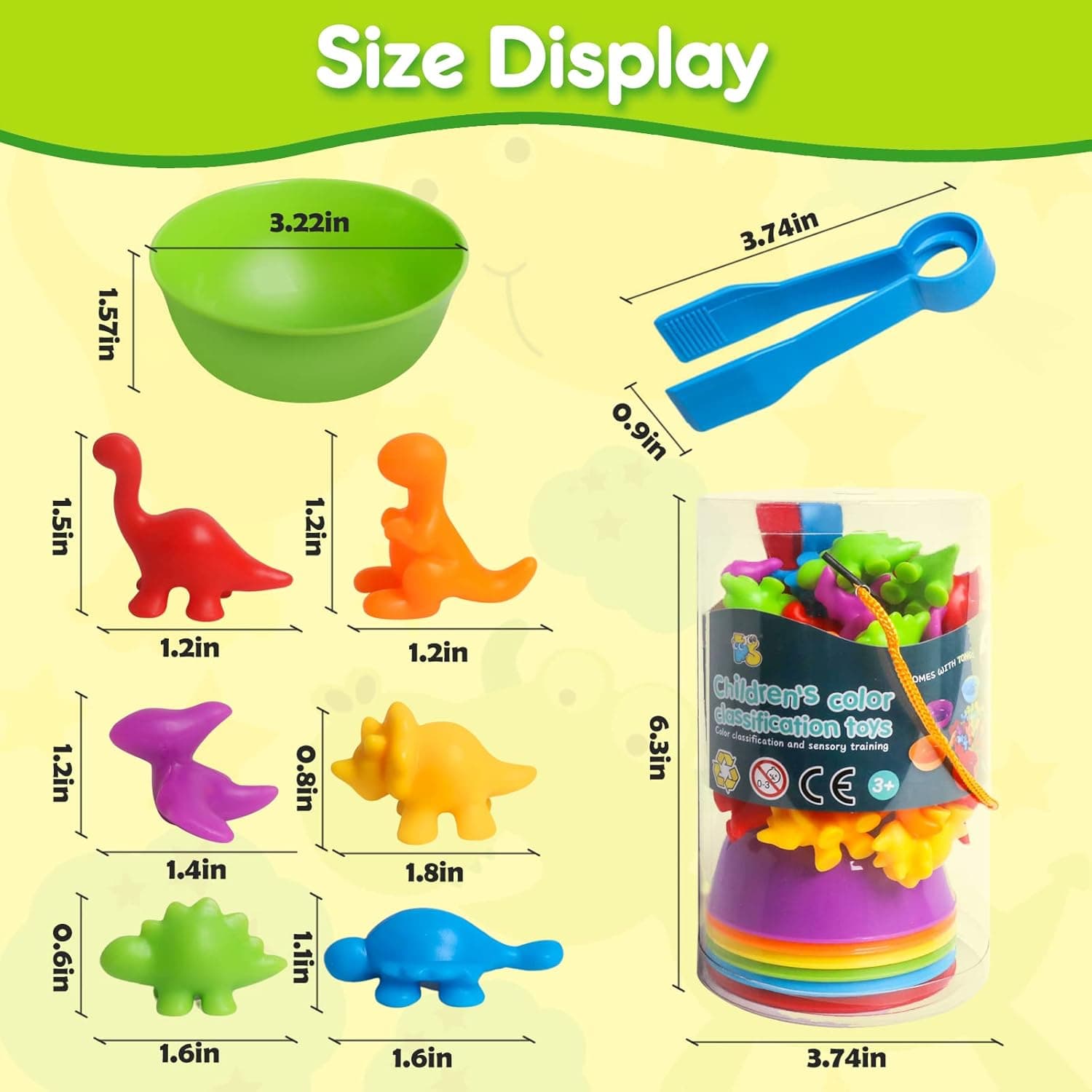 Juguetes de Dinosaurios para Contar Juegos de Correspondencia con Tazones de Clasificación miniatura 5